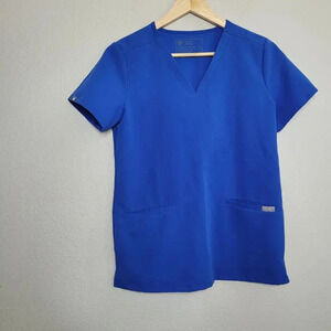 FIGS Technical Collection Blue Casma Three-Pocket Scrub Top Style FW1100 Women's